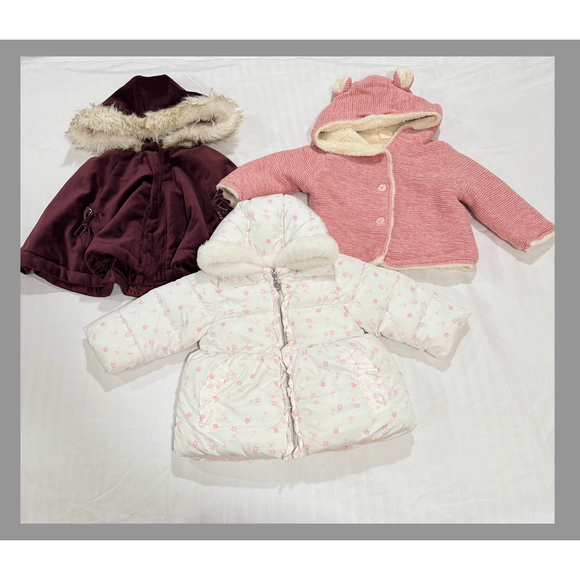 Baby Girl Bundle Winter Coats 6-9mo - Picture 1 of 4